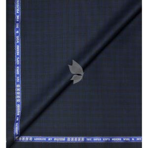 Raymond Luxurious fabrics with Super 120's Wool with 70% wool "Luxolite" Collection Navy Blue colour Checkered Unstitched Trouser Fabric of 1.3 Mts / VV2653