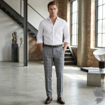 Raymond Trendz Star collection blend with 45% wool Grey Checkered unstitched trouser fabric of 1.25 Mts / VV2701